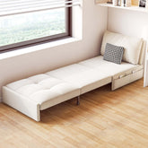 Compact single seat pullout sofa bed with convenient side pockets for storage